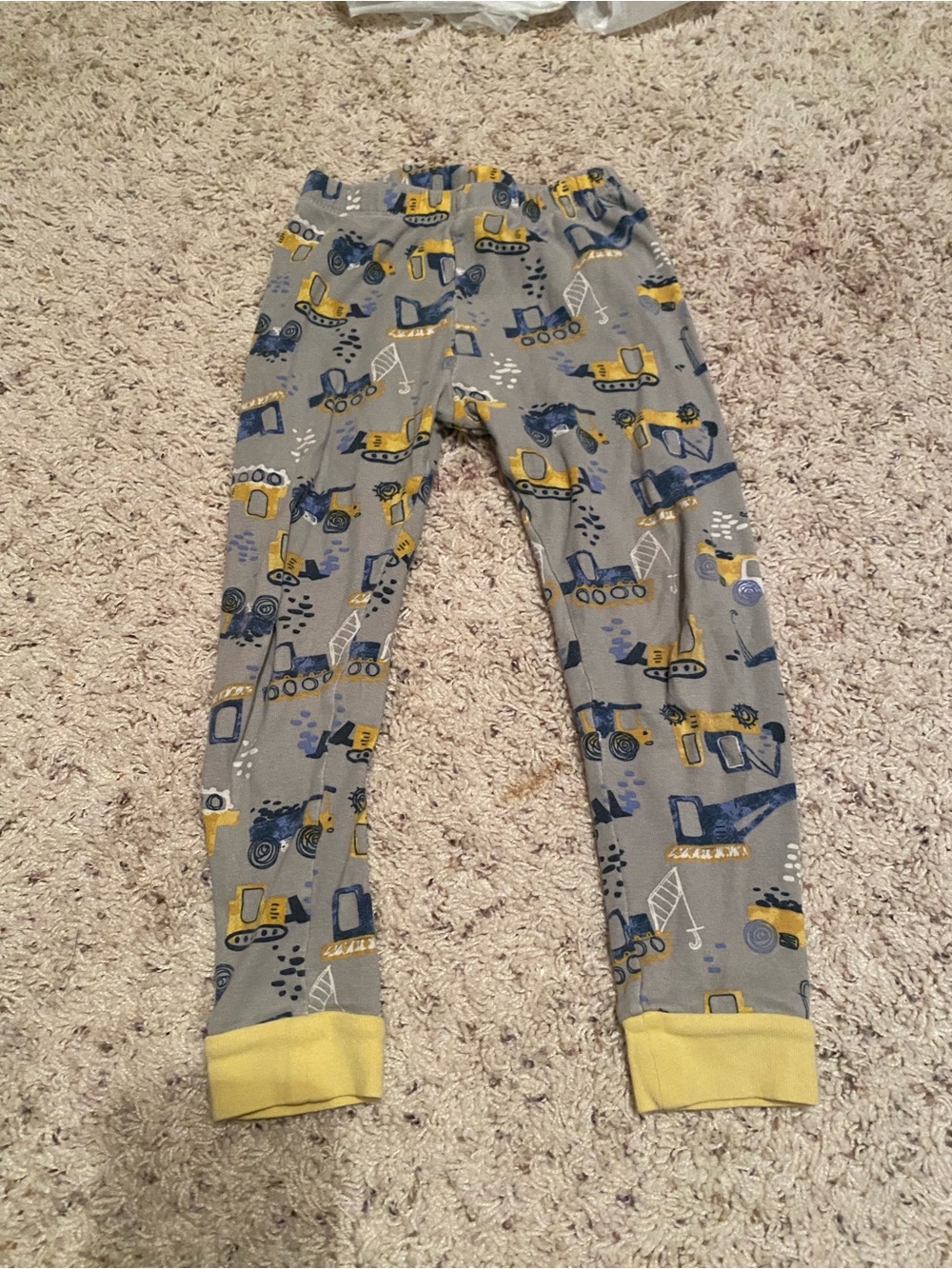 wonder nation Gray Pajama Pants with Yellow and Navy Construction Print 5T